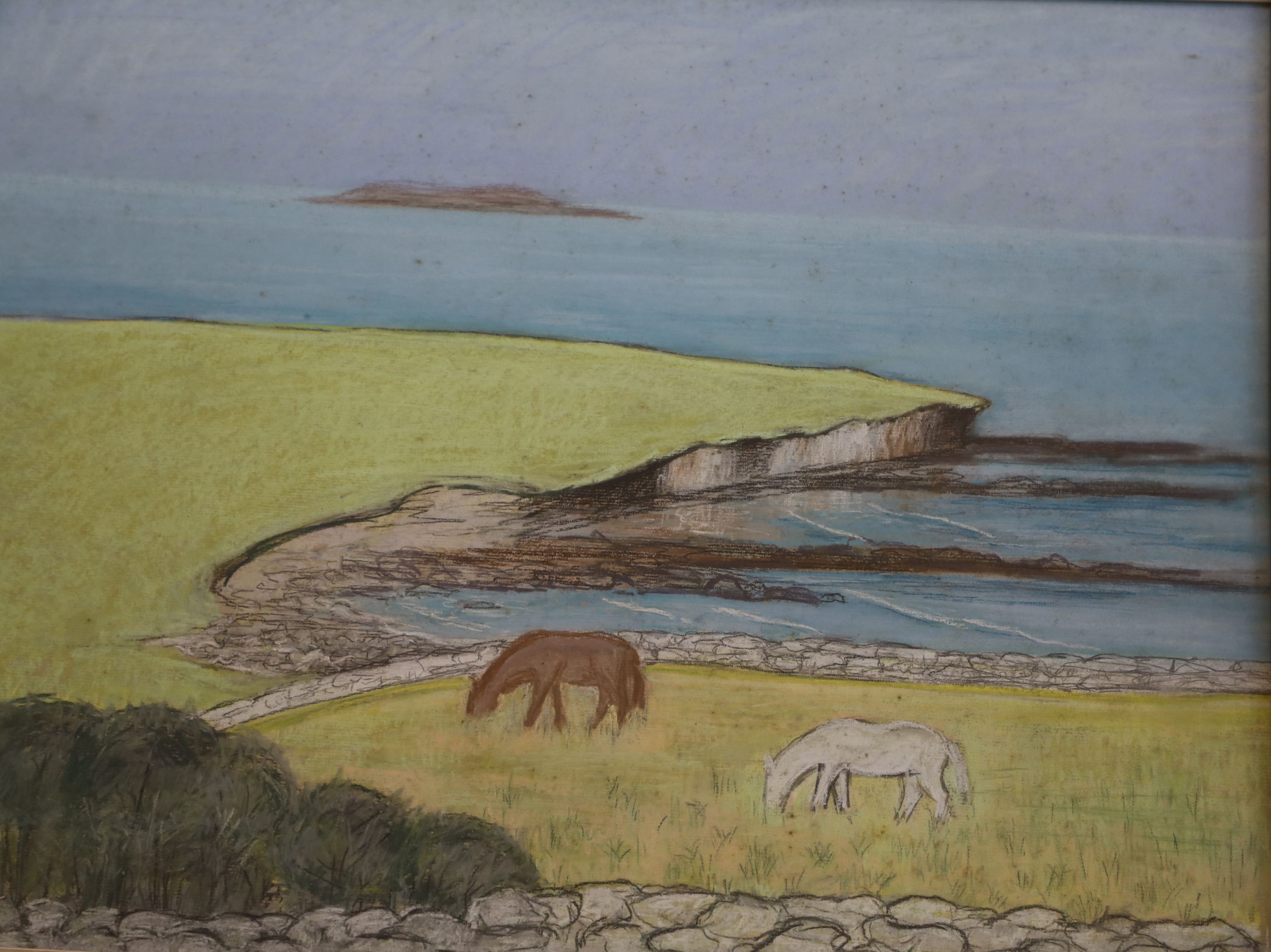 Joan Zuckerman Irish West Coast scene with ponies 20 x 25in